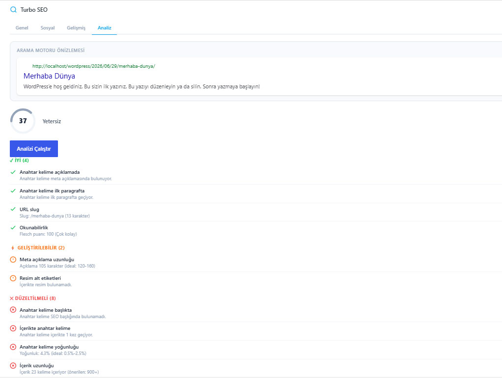 Wordpress Seo Modül