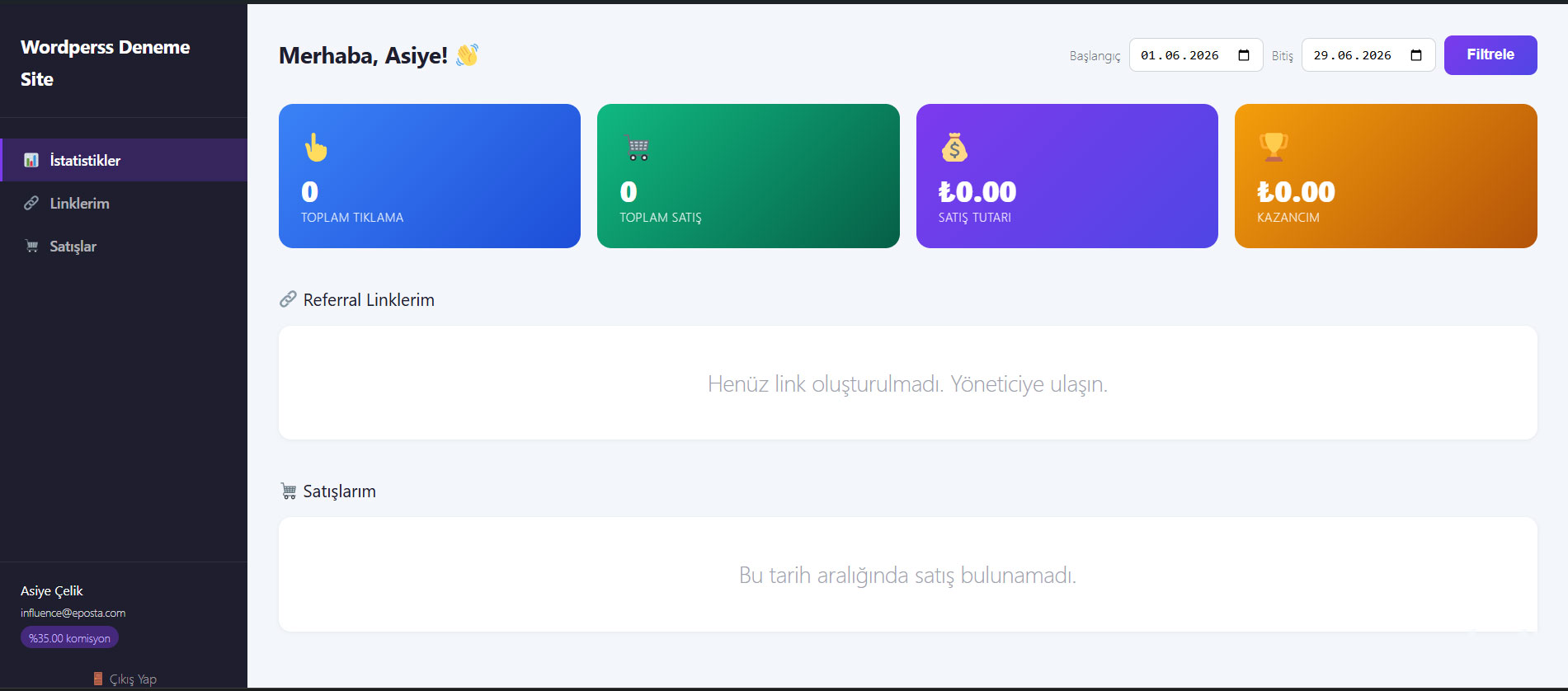 Wordpress Influencer Modülü